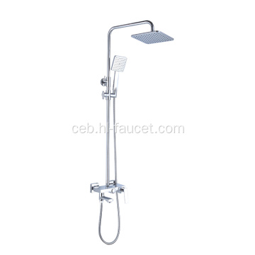 Ang 3 adunay solidong brass bathroom nga chrome shower set